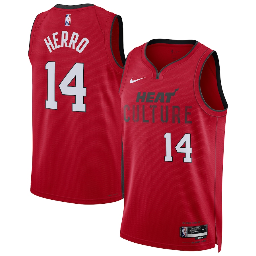 Men Miami Heat #14 Tyler Herro Nike Red City Edition 2024-25 Swingman Player NBA Jersey->miami heat->NBA Jersey